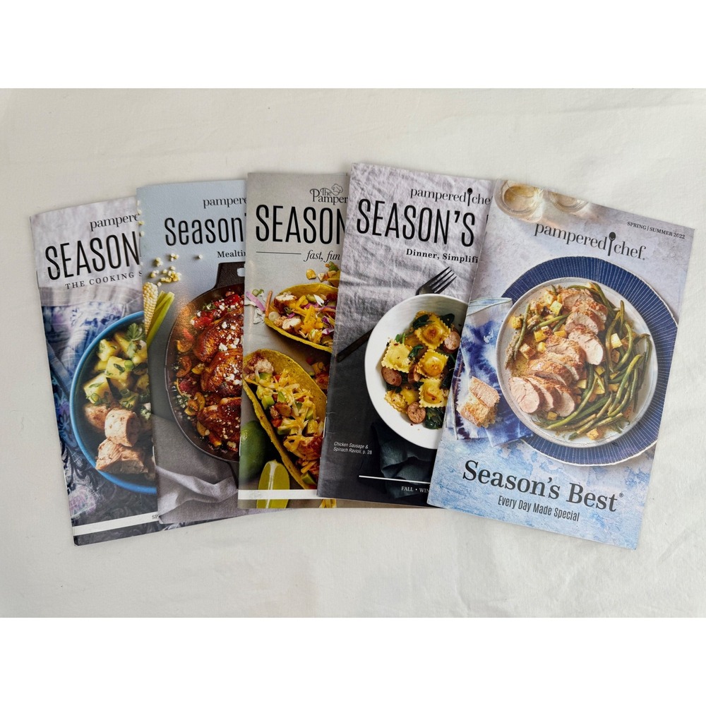 Pampered Chef Seasons Best Recipe Booklets Lot of 5 Cookbooks 2015-2022 Mixed